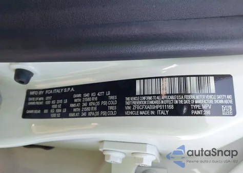 2017 Fiat 500X Pop Fwd из США, поврежденный, VIN ZFBCFXAB9HP611168